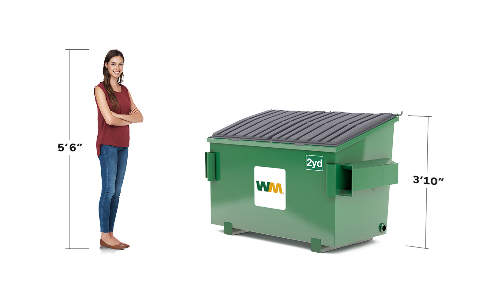 2 Yard Commercial Trash & Recycling Dumpster | WM